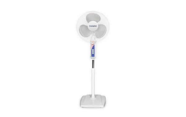 Crompton Wave Plus 400 mm High Speed Pedestal Fan; Adjustable Height; Smooth Oscillation; Superior Air Delivery; 2 Year Warranty; White