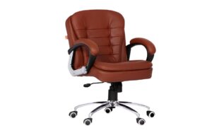 Da URBAN® Milford Mid Back Revolving Leatherette Ergonomic Chair (Tan) | Home & Office Executive Seating | Height Adjustable | Heavy Duty Metal Base | Comfortable Padding | Tilt Lock Mechanism