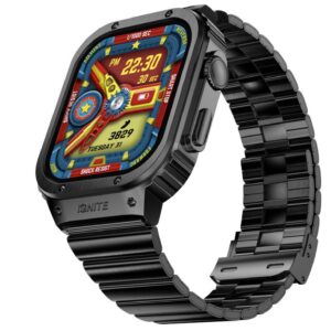 Fire-Boltt Maverick Smartwatch 51.308mm (2.02 inch) IPS Display / Luxury Stainless Steel Look / 320x385 Pixel Resolution / Bluetooth Calling / Voice Assistant (Black)