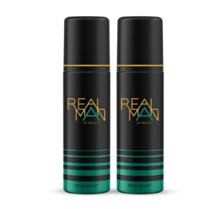 Fogg Realman Attract Deodorant for Men (200ml, Pack of 2) - Strong Body Spray with Long-Lasting Fragrance