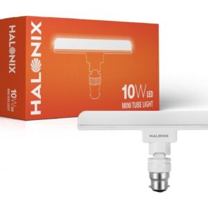 Halonix 10W T-Bulb LED Light (Cool White) - B22d Base, 6500K, Wide Spread, Flexible Swivel (Pack of 1)