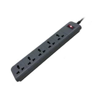 LAPCARE SURGEE 5 Multiplug Extension Board (1.5M Cord) - 5 Power Sockets, 1500W, Fire Proof, Short Circuit Protection (Black)