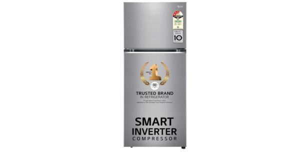LG 380 L 3 Star Frost-Free Smart Inverter Double Door Refrigerator (GL-S412SPZX, Shiny Steel, Convertible with Express Freeze)
