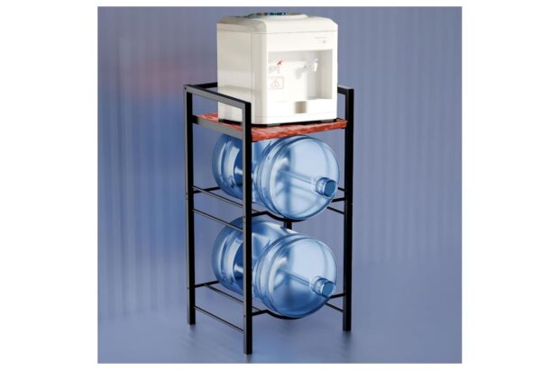 Lifelong 3-Tier Water Can Dispenser Stand | Wooden Shelf Water Bottle Holder (75kg Capacity) | Heavy-Duty Rack for 20L Bottles | Space-Saving & Anti-Skid Design (Home/Kitchen/Office/Gym)