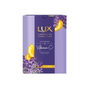 Lux Essence of Himalayas Lavender & Vitamin C Exfoliating Soap (5 x 125g) - Gentle Cleansing / Natural Origin / Paraben-Free / Plant-Based Cleanser