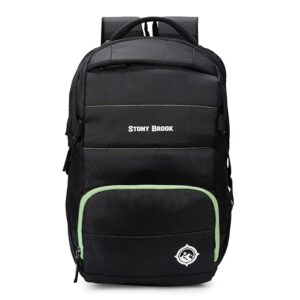 Nasher Miles Stony Brook Aurora 5 Compartment Laptop Backpack 40 L (Black-Green) - Large Capacity Travel Bag with Padded Laptop Compartment, Comfortable Design, and Multiple Pockets
