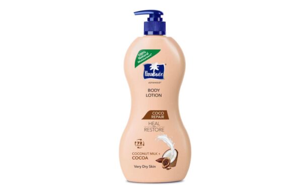 Parachute Advansed Cocoa Repair Body Lotion (600ml) / Intense Moisture for Very Dry Skin / 72-Hour Hydration / With Coconut Milk & Cocoa / Natural Moisturizers / Non-Sticky Formula