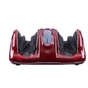 Pigeon Electric Syna Foot Massager (Red) - Heat & Kneading Function / Pain Relief & Blood Circulation Improvement / Shiatsu, Vibration & Rolling Massage
