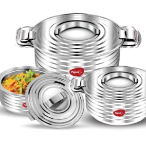 Pigeon HotPot Insulated Stainless Steel Casserole (1, 1.5, 2.5 Litres) / Thermal Serving Bowl / Keeps Food Warm for Hours / Food Grade / Double-Walled / Easy-Carry Handles