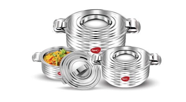 Pigeon HotPot Insulated Stainless Steel Casserole (1, 1.5, 2.5 Litres) / Thermal Serving Bowl / Keeps Food Warm for Hours / Food Grade / Double-Walled / Easy-Carry Handles