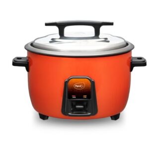 Pigeon Joy Rice Cooker 4.2L (Orange) | Stainless Steel Lid | 1600W | Aluminium Pot | Measuring Cup | Spatula | Energy Efficient