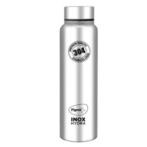 Pigeon by Stovekraft Inox Hydra Plus Stainless Steel Drinking Water Bottle (900 ml, Silver) / High-End Food Grade / BPA-Free / Leakproof / Wide Mouth / Lightweight / Easy Grip