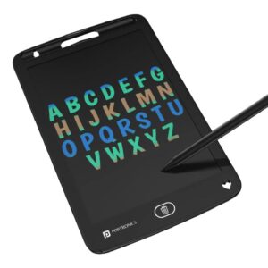Portronics Ruffpad 8.5M Multicolor LCD Writing Pad (21.5cm/8.5-inch) for Drawing; Playing; Handwriting / Gifts for Kids & Adults / India's First Notepad to Save and Share Child's Creatives via App (Black)