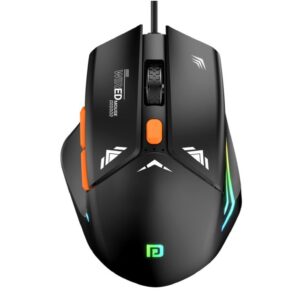 Portronics Vader Gaming Mouse (6 Buttons, Adjustable DPI 6400, RGB Lights) - Ergonomic Design with Thumb Support, 1.5m USB Cable for Laptop & PC (Black)