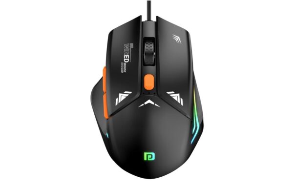 Portronics Vader Gaming Mouse (6 Buttons, Adjustable DPI 6400, RGB Lights) - Ergonomic Design with Thumb Support, 1.5m USB Cable for Laptop & PC (Black)