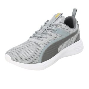 Puma Men's Scorch Runner V2 Lace-Up Running Shoes (Cool Mid Gray/Cool Dark Gray/Yellow Sizzle) - Textile Sneakers for Performance and Style
