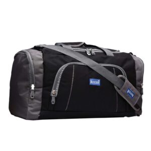 ROZEN Nylon 50 Liters 22 Inch Heavy Duty Travel Luggage Duffle Bag (Black) / Spacious Capacity / Water-Resistant / Adjustable Strap / Versatile Use