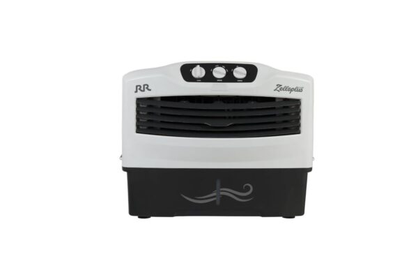 RR Zello Plus 50 Window Air Cooler | High Air Delivery | Wood Wool Pads | Inverter Compatible | Collapsible Louvers | Auto Swing | 50L Capacity | 1 Year Warranty