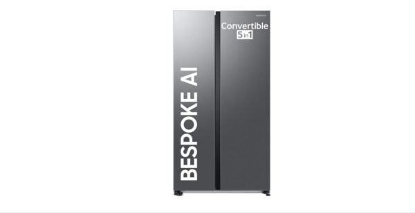 Samsung 653 L Smart Refrigerator (RS76CG8003S9HL) // 3 Star // Frost Free // Double Door // Convertible 5-in-1 // Digital Inverter // Side By Side // AI Enabled // WiFi // Silver (Refined Inox)