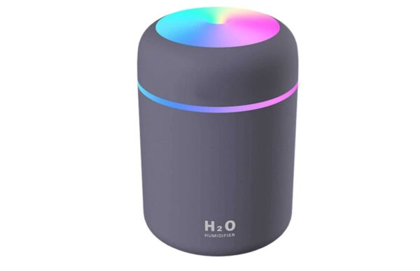 SELLER ZONE Humidifiers With Colorful Light For Room, Bedroom, Office, Car (Gray) / 300 Ml Capacity / Long-Lasting Moisture / Safety Protection / Dual Mist Modes / Super Quiet Operation