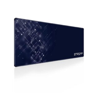 STRIFF Extended Size Gaming Mouse Pad (800 mm x 300 mm x 2 mm) | Stitched Edges | Non-Slip Rubber Base | Computer Laptop Keyboard Mouse Pad for Office & Home (Divine Blue)