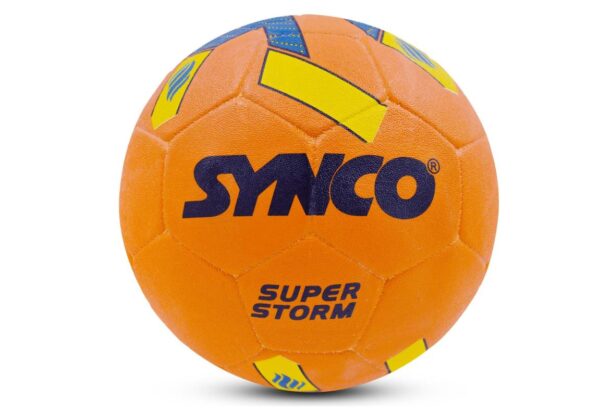 Synco Superstorm OG Football | Rubber Moulded | Training Soccer Ball | Size 5 | Hard Ground Suitable | Orange | For Boys/Girls