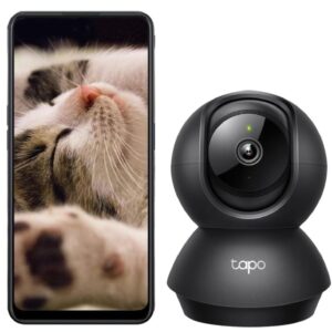Tapo TP-Link 2K 3MP Pan/Tilt Indoor Security Camera (Black C211) | Baby Monitor & Pet Camera | Motion Detection & Tracking | 2-Way Audio | Cloud & SD Storage | Works with Alexa & Google Home