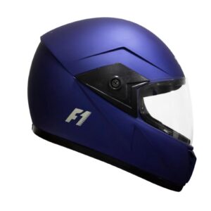 Turtle Helmet F1 Smooth Design (Full Face) / Scratch-Resistant Clear Visor / Hard Shell ABS Plastic / ISI Certified / Breathable Padding / Quick Release Buckle / Detachable Interiors