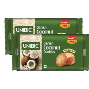 Unibic Danish Coconut Cookies, 270Gm (Pack Of 2)/300Gm (Pack Of 2) - Weight May Vary