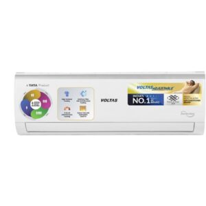 Voltas 1 Ton 3 Star Inverter Split AC (Copper, 4-in-1 Adjustable Mode, Anti-Dust Filter, 123V CAE, White)