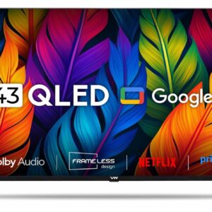 VW 43 Pro Series 4K Ultra HD Smart QLED Google TV (VW43GQ1) - Black | 60Hz Refresh Rate | 30W Dolby Atmos Audio | Full Array Local Dimming | 1 Billion Colors | 3 HDMI Ports | Google Assistant | 18 Months Warranty