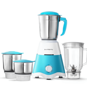 Longway Super Dlx Mixer Grinder Powerful Motor with 1 Year Warranty (White & Blue) (4 Jar)