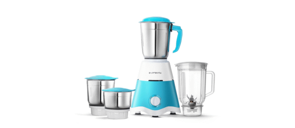 Longway Super Dlx Mixer Grinder Powerful Motor with 1 Year Warranty (White & Blue) (4 Jar)